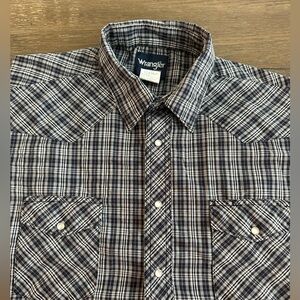 Wrangler Short Sleeve Pearl Snap Shirt Size XL Gently‎ Worn